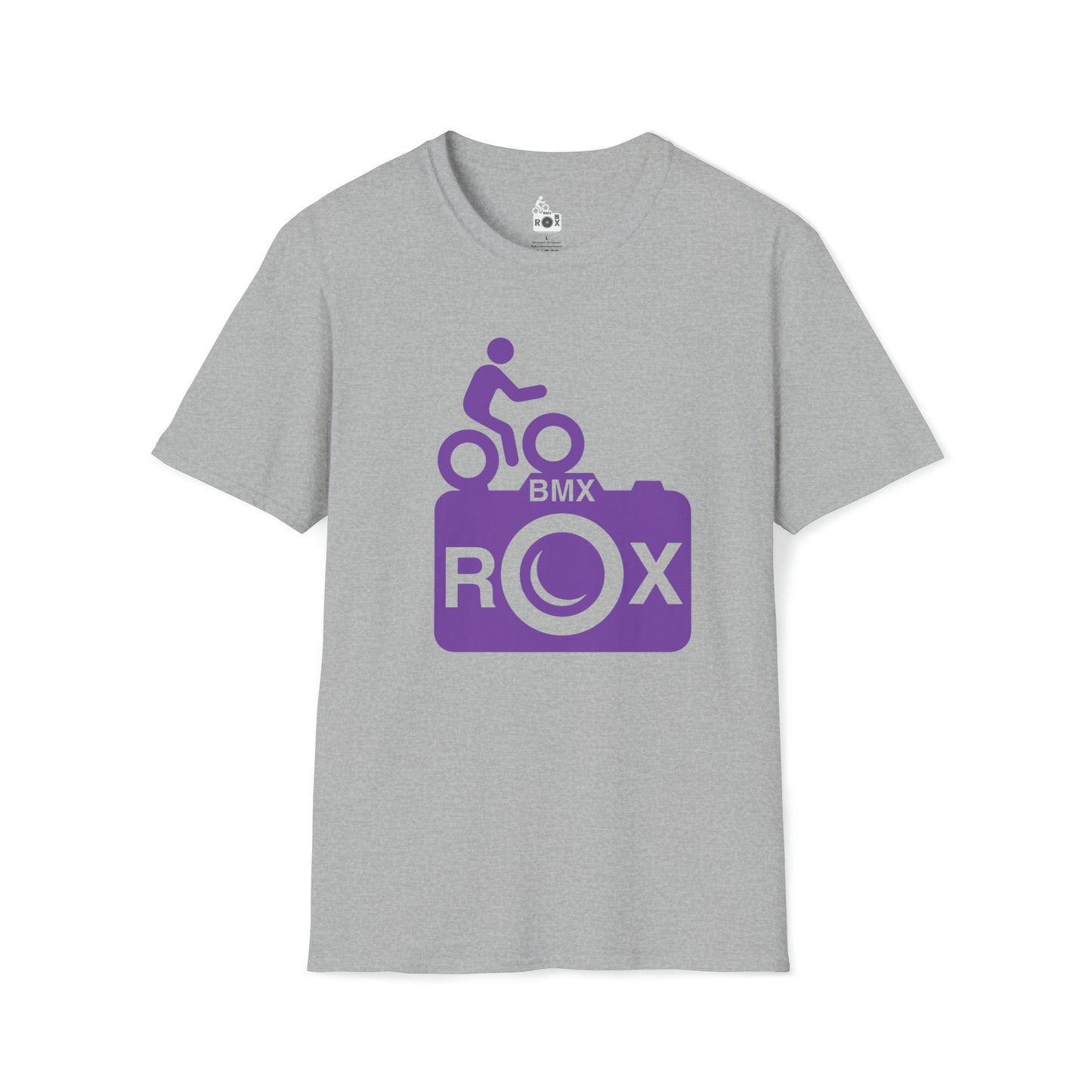 Unisex Softstyle T-Shirt purple BMX ROX Logo