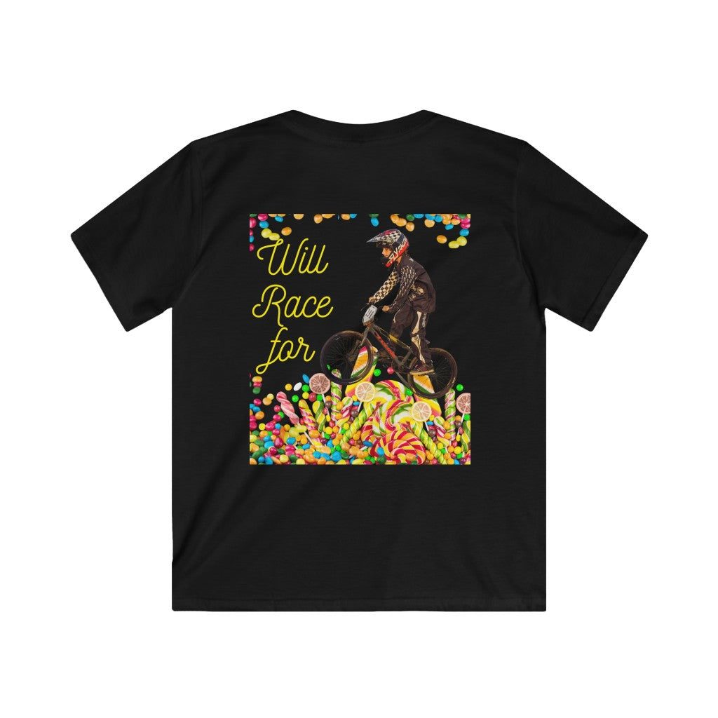 Kids Softstyle Tee - Will Race for Candy