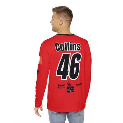 Moe’s Red Men's Long Sleeve Shirt (AOP)