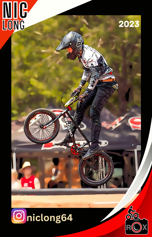 BMX ROX Trading Card Stickers - Nic Long #1