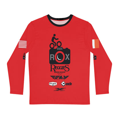 Moe’s Red Men's Long Sleeve Shirt (AOP)
