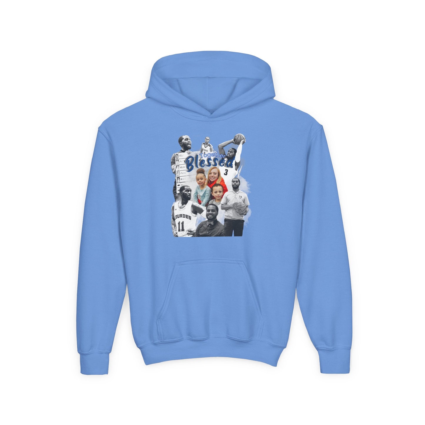 Coach Wells Youth Hoodie — Blessed Team Basketball Collage