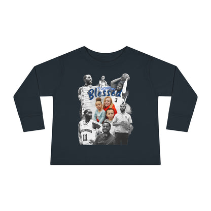 Toddler Long Sleeve Tee — "Blessed" Family & Basketball Photo Collage