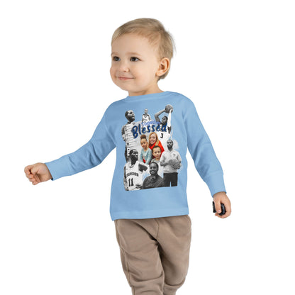Toddler Long Sleeve Tee — "Blessed" Family & Basketball Photo Collage