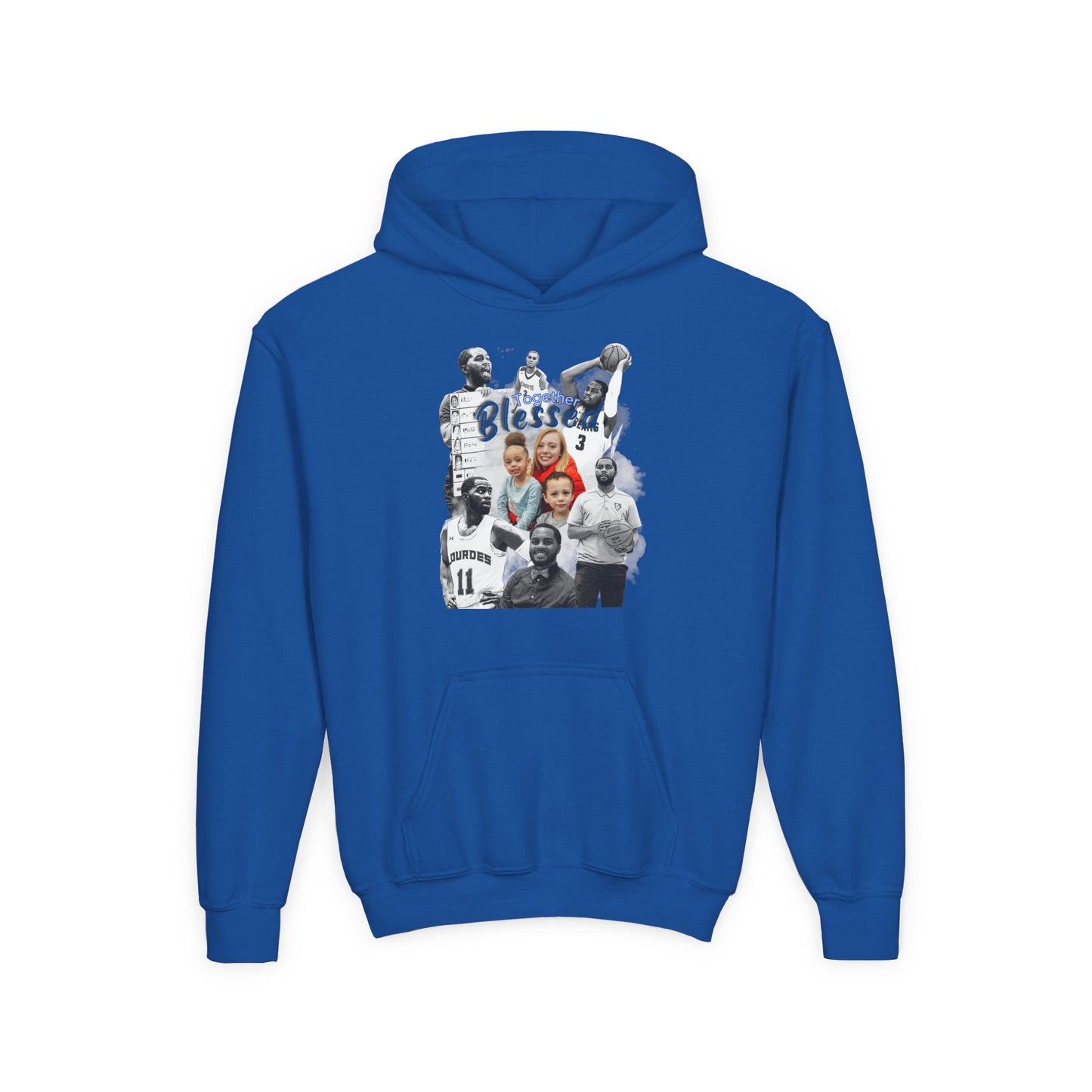 Coach Wells Youth Hoodie — Blessed Team Basketball Collage